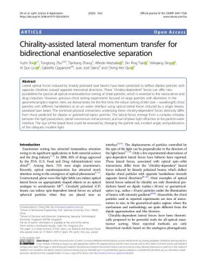 Chirality-Assisted Lateral Momentum Transfer for Bidirectional