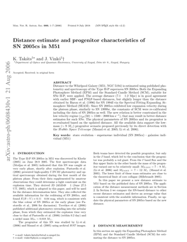 Distance Estimate and Progenitor Characteristics of SN 2005Cs In