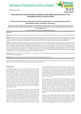 Evaluation of Bioactivities of Morinda Tinctoria Leaves Extract for Pharmacological Applications