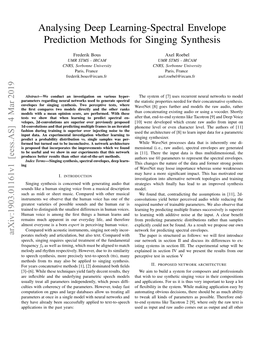 Analysing Deep Learning-Spectral Envelope Prediction Methods For