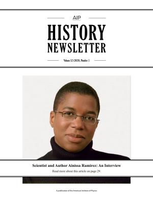 History Newsletter Article