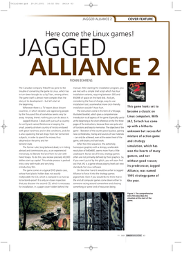 Here Come the Linux Games! JAGGED ALLIANCE 2 FIONN BEHRENS
