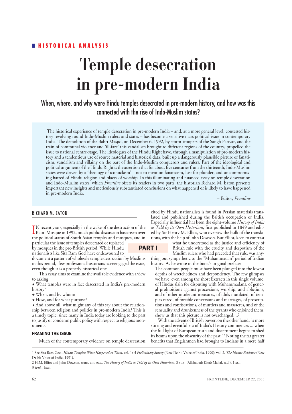 Temple Desecration in Pre-Modern India