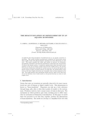 The Bioaccumulation of Methylmercury in an Aquatic Ecosystem