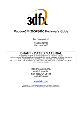 Voodoo 3 2000-3000 Reviewers Guide