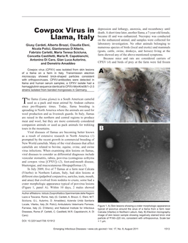 Cowpox Virus in Llama, Italy