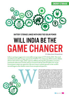 Will India Be the Game Changer BY: A