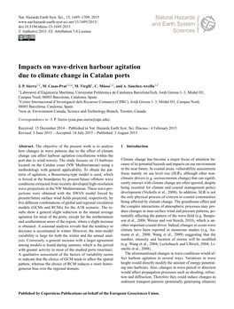 Impacts on Wave-Driven Harbour Agitation Due to Climate Change in Catalan Ports