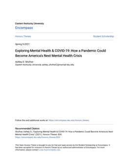 Exploring Mental Health & COVID-19: How a Pandemic Could Become