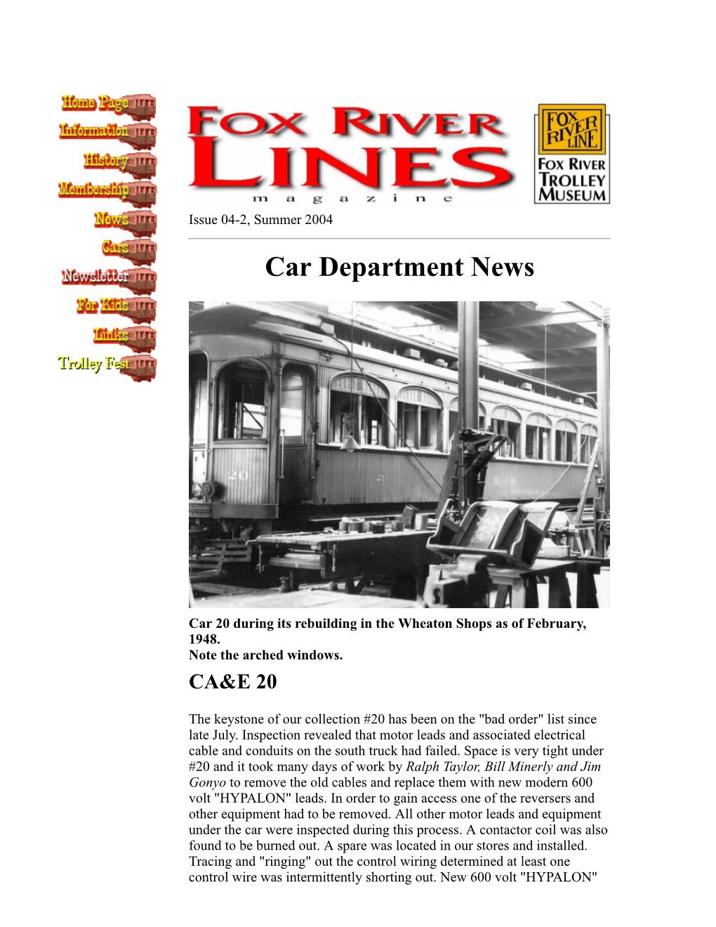 Car Department News