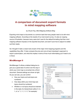 A Comparison of Document Export Formats in Mind Mapping Software