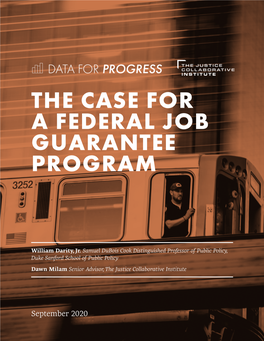 The Case for a Federal Job Guarantee Program