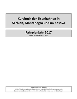 Kursbuch Serbien, Montenegro Und Kosovo