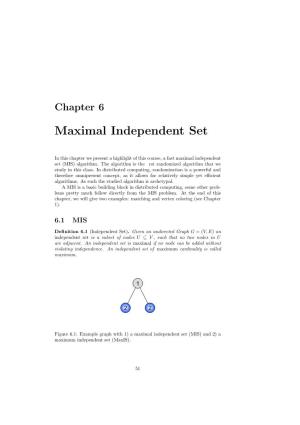 Chapter 6: Maximal Independent