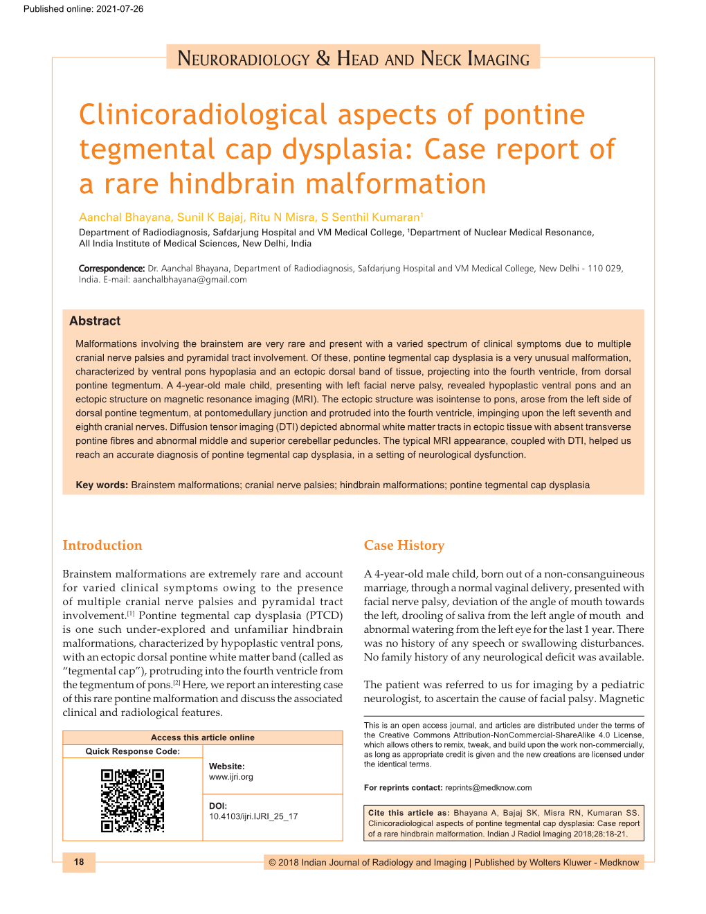 Clinicoradiological Aspects of Pontine