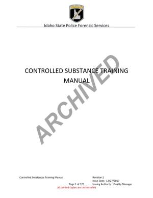 Controlled Substance Training Manual