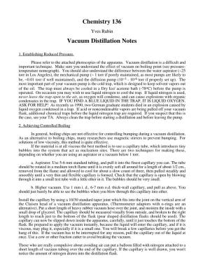 Vacuum Distillation Notes