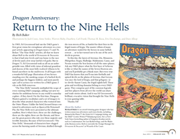 Dragon Anniversary: Return to the Nine Hells by Rich Baker Illustrations by Jack Crane, Anne Stokes, Warren Mahy, Daarken, Carl Frank, Thomas M