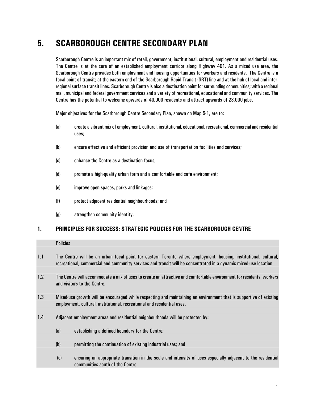 5. Scarborough Centre Secondary Plan