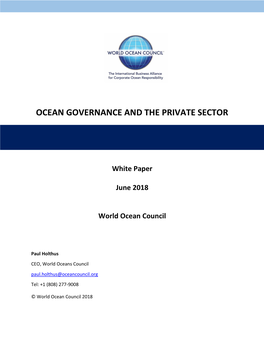 Ocean Governance and the Private Sector