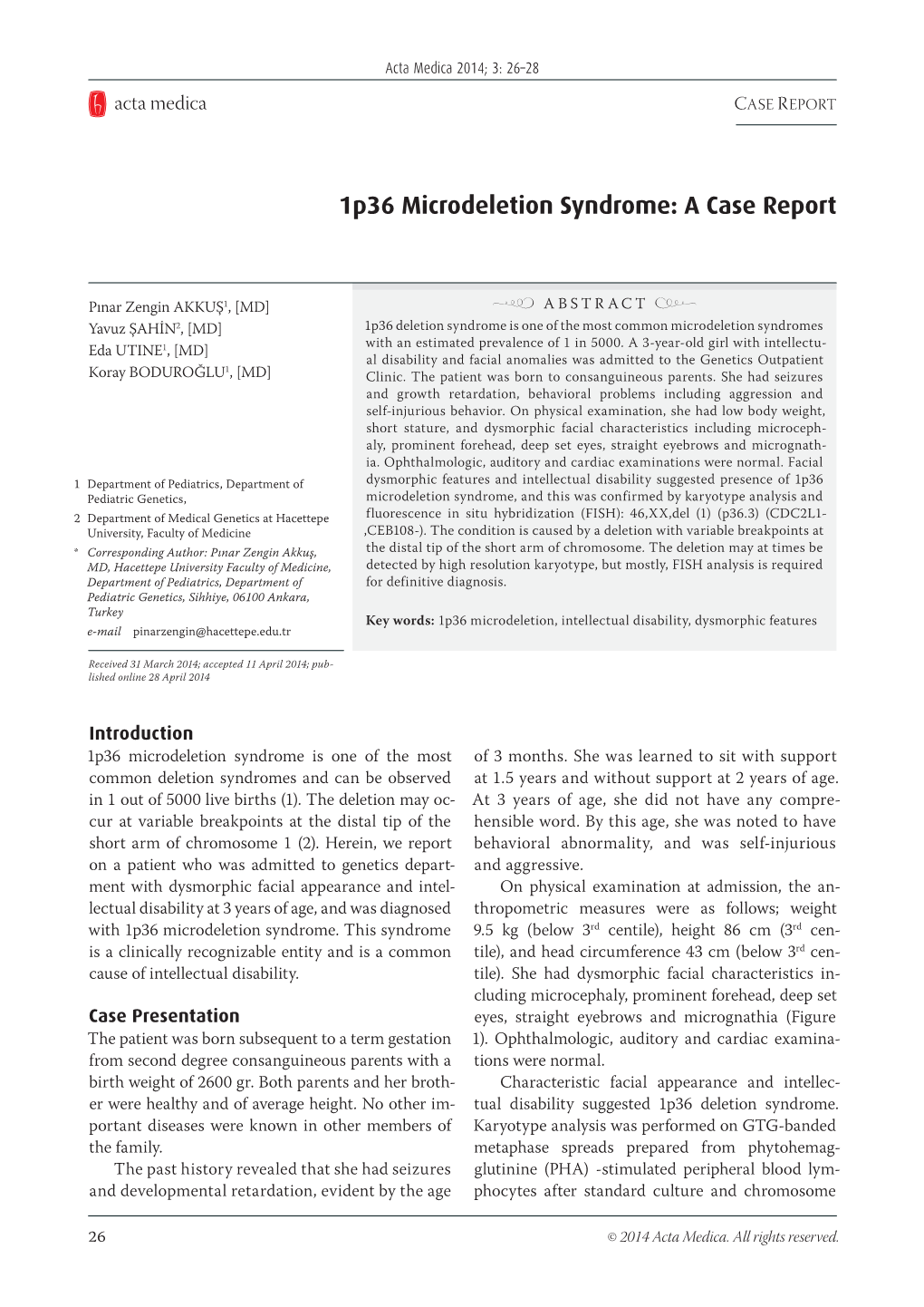 1p36 Microdeletion Syndrome A Case Report Docslib