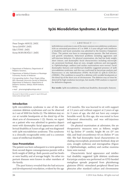 1P36 Microdeletion Syndrome: a Case Report