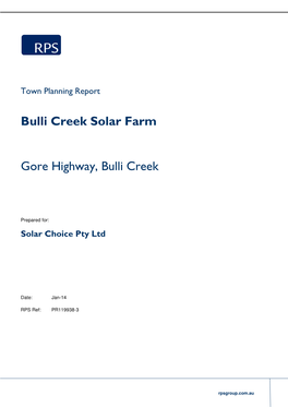 Bulli Creek Solar Farm Gore Highway, Bulli Creek