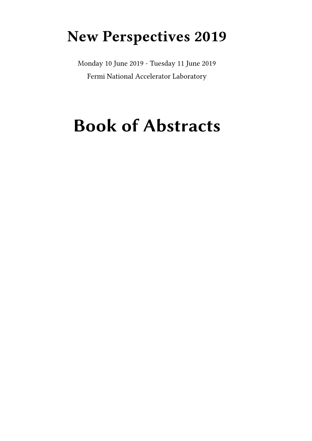 Book of Abstracts