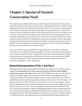 Species of Greatest Conservation Need (SGCN)