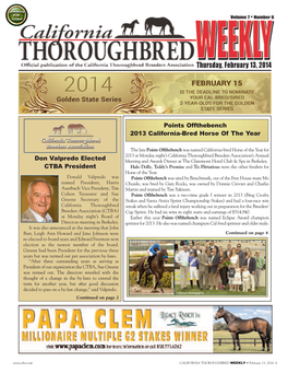 California Weekly Newsletter 2-13-2014