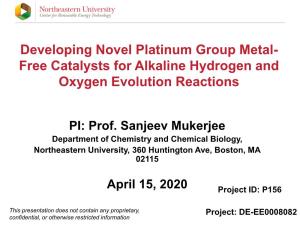Developing Novel Platinum Group Metal-Free Catalysts for Alkaline