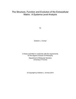 The Structure, Function and Evolution of the Extracellular Matrix: a Systems-Level Analysis