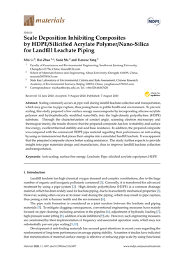 Scale Deposition Inhibiting Composites by HDPE/Silicified