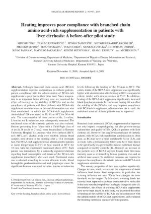 Heating Improves Poor Compliance with Branched Chain Amino Acid-Rich Supplementation in Patients with Liver Cirrhosis: a Before-After Pilot Study