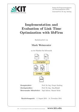 Implementation and Evaluation of Link Time Optimization with Libfirm