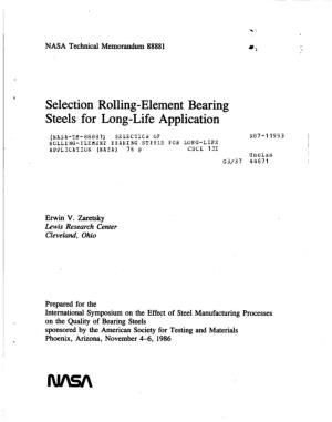 Selection Rolling-Element Bearing Steels for Long-Life Application