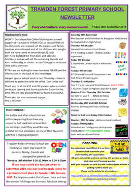 Trawden Forest Primary School Newsletter