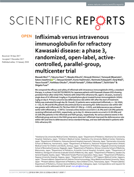 Infliximab Versus Intravenous Immunoglobulin for Refractory