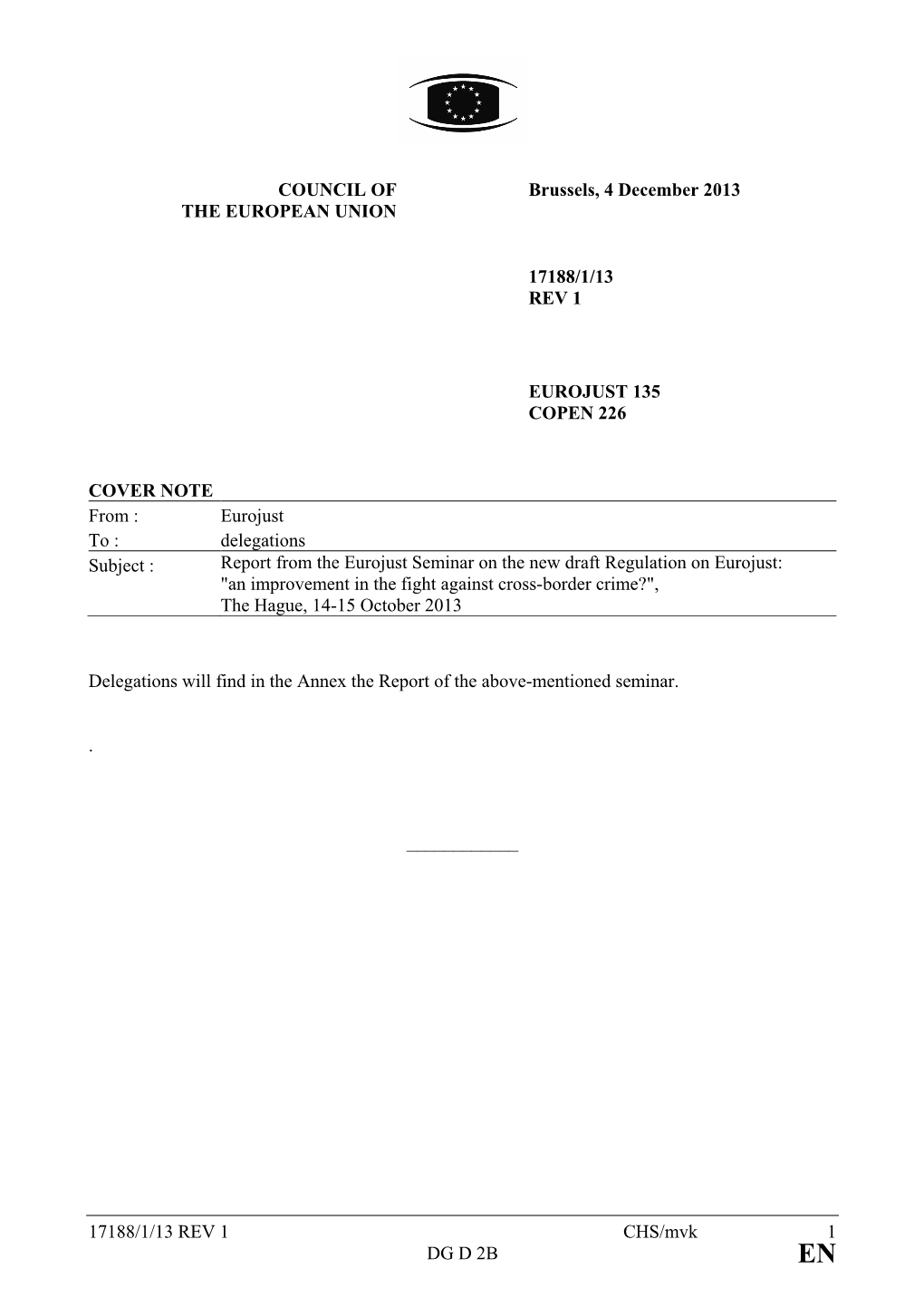 EN Annex 1 Comparison Table Proposal for a Regulation