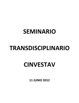 Seminario Transdisciplinario Cinvestav