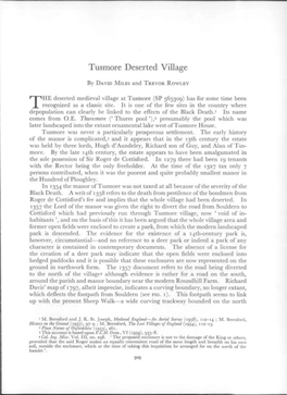 THE Deserted Medieval Village at Tusmore (SP 565309)
