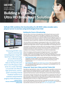 Softlab-NSK Builds a Universal, Ultra HD Broadcast Solution