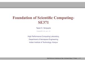 Foundation of Scientific Computing- SE371