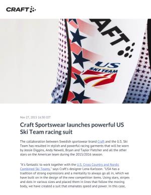 Craft Sportswear Launches Powerful US Ski Team Racing Suit