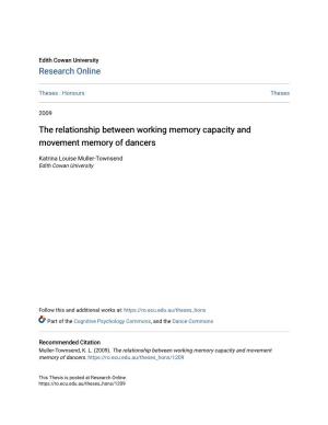 The Relationship Between Working Memory Capacity and Movement Memory of Dancers