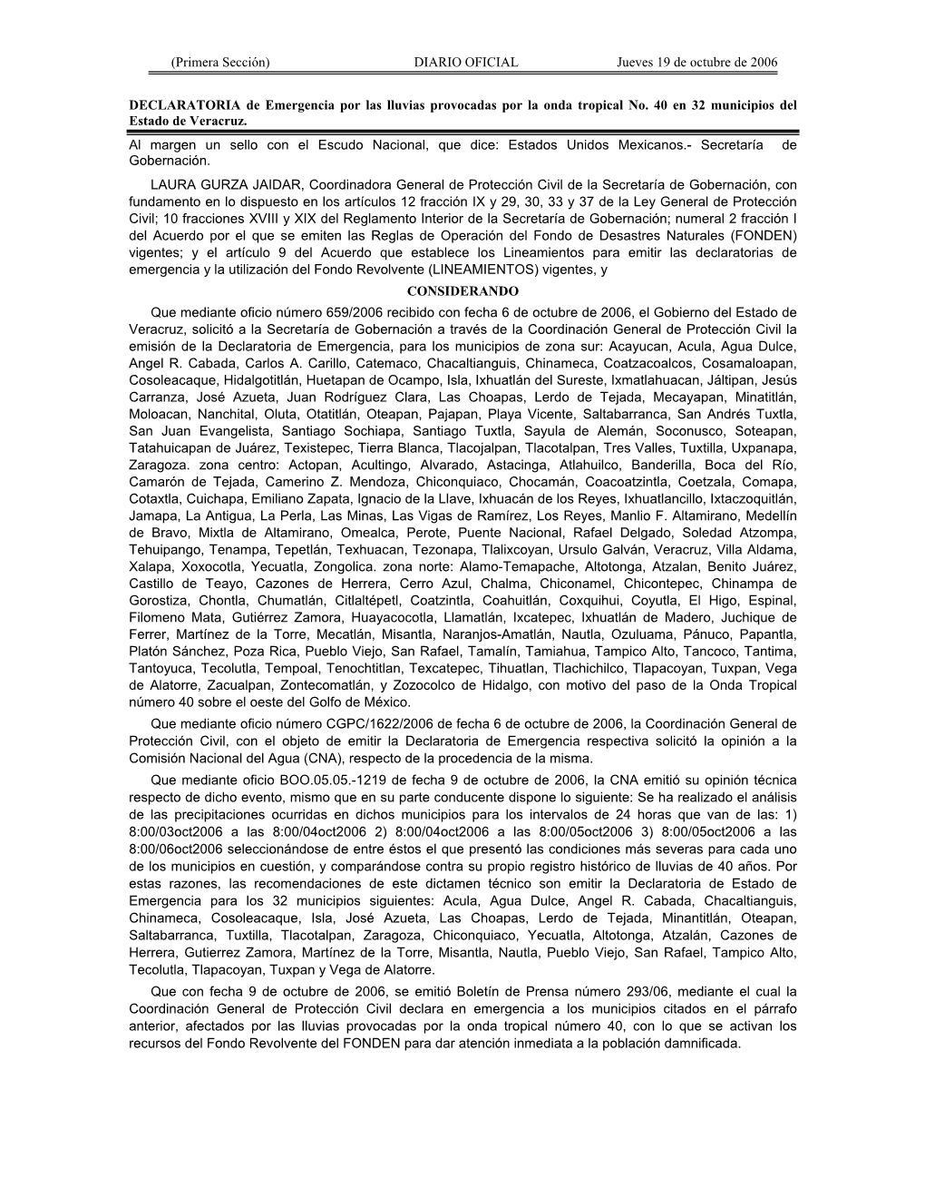 Convenio De Coordinacin Que Celebran, Por Una Parte, El Ejecutivo Federal, a Travs De La Secretara De Gobernacin, a Quien