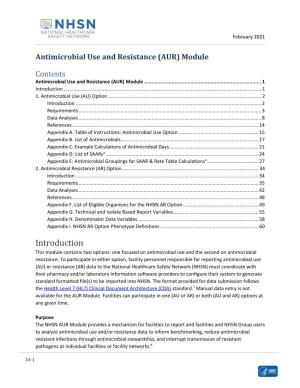 Antimicrobial Use and Resistance (AUR) Module