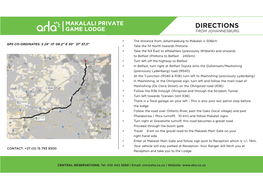 Download Directions to Makalali