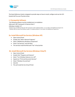 2B. Install Microsoft Fax Services (Windows Vista/7)