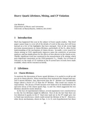 Heavy Quark Lifetimes, Mixing, and CP Violation